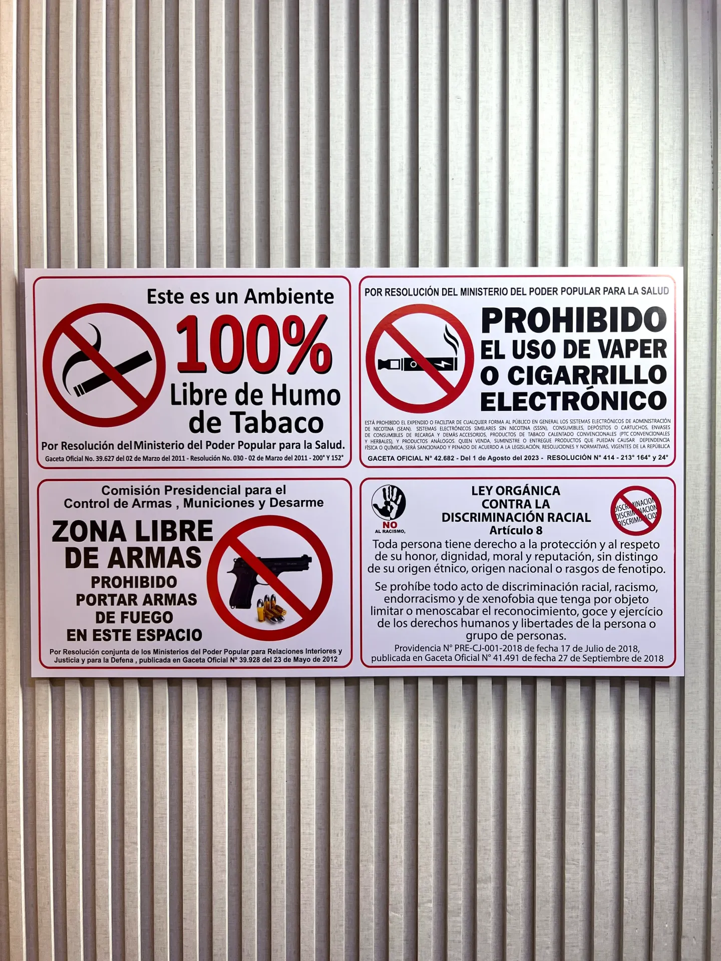 [SG01] SEÑALIZACION 80X50 NORMATIVAS GUBERNAMENTAL